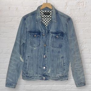 PacSun Distressed Denim Jackets Medium Washed Size Medium